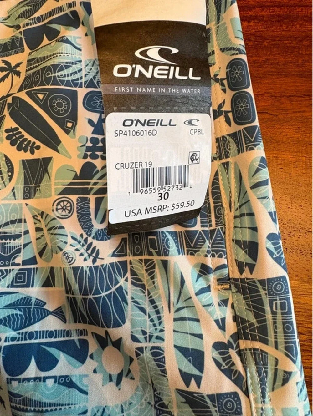 O’Neill Hyperfreak Boardshorts Men’s 21” Palm Leaf Gray Black Swim Trunks NWT